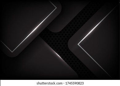 Luxury abstract background with silver and black shapes. metal texture steel background vactor design illustration eps.10