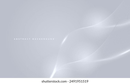 Luxury abstract background with silver flowing wavy lines. Soft grey modern vector illustration with particles wave stripes.