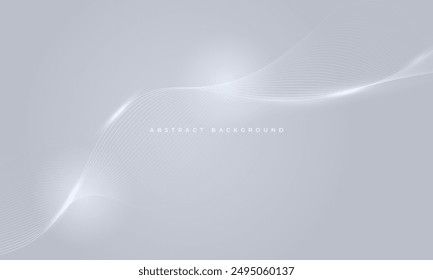 Luxury abstract background with silver flowing wavy lines. Soft grey modern vector illustration with particles wave stripes.