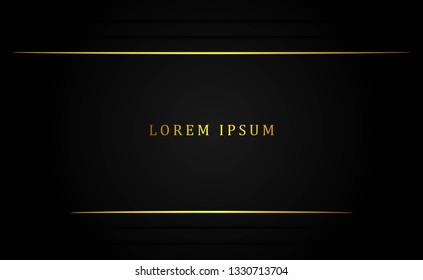 Luxury abstract background template with shiny gold line. exclusive black background