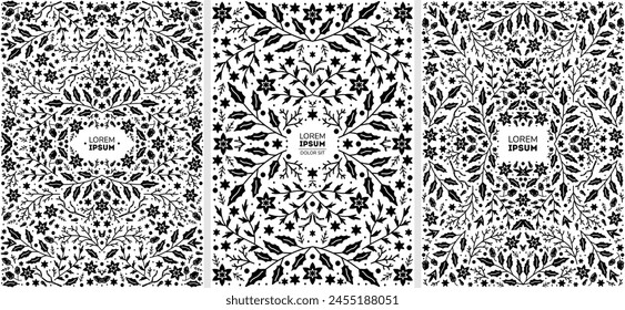 Luxury abstract backgrounds, Merry Christmas invitations, vintage frames.