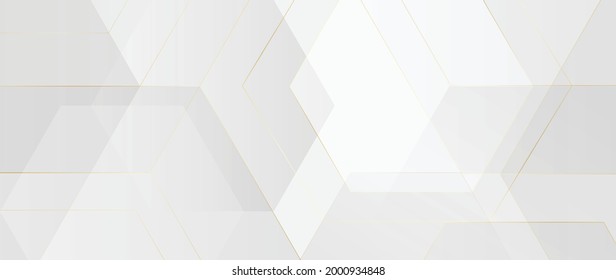 Luxury abstract Banner background vector. Modern geometric shapes an d gold line art wallpaper design for website, prints, cover, backdrop, Wall art and wall decoration. 