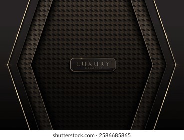 Luxury abstract black and gold background with graphic pattern and borders, Suitable for Diwali and Islamic festival theme, Business wallpaper, vector art, not AI generated.