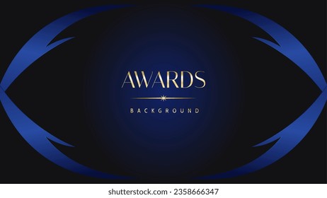 Luxury abstract blue awards background. Wedding marriage invitation poster. Lines growing elegant shine spark. Classic shape post.