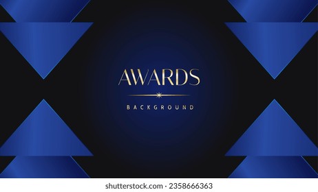 Luxury abstract blue awards background. Wedding marriage invitation poster. Lines growing elegant shine spark. Classic shape post.