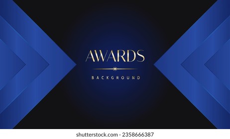 Luxury abstract blue awards background. Wedding marriage invitation poster. Lines growing elegant shine spark. Classic shape post.