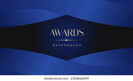 Luxury abstract blue awards background. Wedding marriage invitation poster. Lines growing elegant shine spark. Classic shape post.