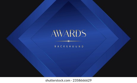 Luxury abstract blue awards background. Wedding marriage invitation poster. Lines growing elegant shine spark. Classic shape post.