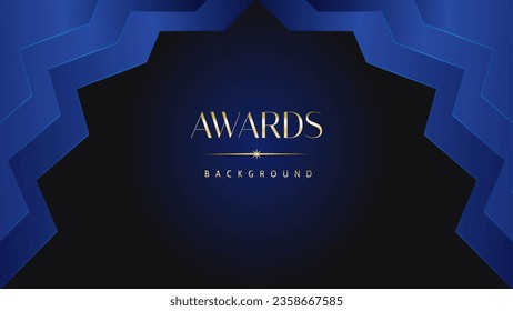 Luxury abstract blue awards background. Wedding marriage invitation poster. Lines growing elegant shine spark. Classic shape post.