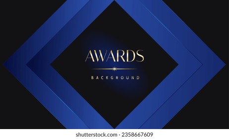 Luxury abstract blue awards background. Wedding marriage invitation poster. Lines growing elegant shine spark. Classic shape post.