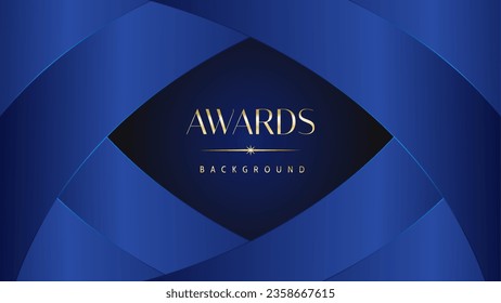 Luxury abstract blue awards background. Wedding marriage invitation poster. Lines growing elegant shine spark. Classic shape post.