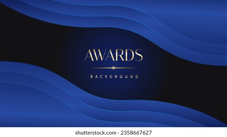 Luxury abstract blue awards background. Wedding marriage invitation poster. Lines growing elegant shine spark. Classic shape post.