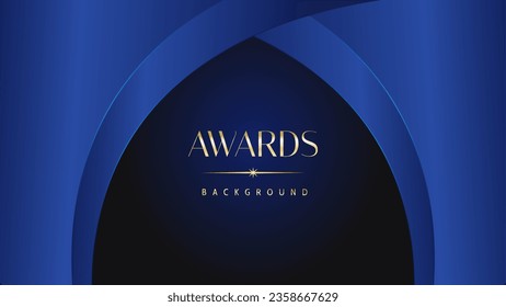 Luxury abstract blue awards background. Wedding marriage invitation poster. Lines growing elegant shine spark. Classic shape post.