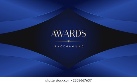 Luxury abstract blue awards background. Wedding marriage invitation poster. Lines growing elegant shine spark. Classic shape post.