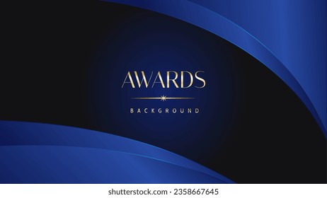 Luxury abstract blue awards background. Wedding marriage invitation poster. Lines growing elegant shine spark. Classic shape post.