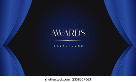 Luxury abstract blue awards background. Wedding marriage invitation poster. Lines growing elegant shine spark. Classic shape post.