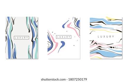 Juego de diseño de tarjetas abstractas de lujo, folleto, plantilla de invitación, ilustración de vectores de estilo de identidad empresarial