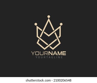 Logotipo de la corona abstracta de lujo, diseño de logotipo totalmente vectorial y personalizado