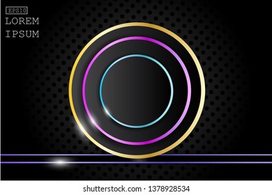 Luxury abstract dark background with Realistic shapes textured object