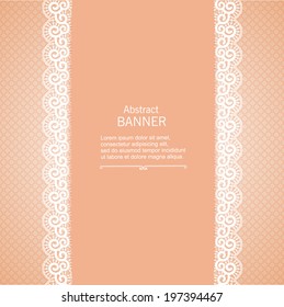 Luxury abstract decorative frame template with lace ribbon