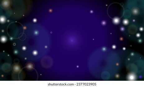 Resumen De Lujo Desenfocado El Diseño De Los Círculos Bokeh.  Ilustración horizontal del vector de nevadas de Navidad. Impresión cósmica. Glitter confetti. Es bueno para carteles, afiches, portadas, volantes, tarjetas.
