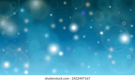 Resumen De Lujo Desenfocado El Diseño De Los Círculos Bokeh.  Ilustración horizontal del vector de nevadas de Navidad. Impresión cósmica. Glitter confetti. Es bueno para carteles, afiches, portadas, volantes, tarjetas.