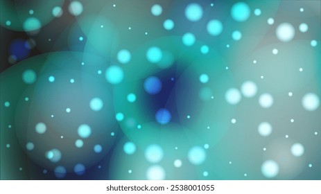 Luxury Abstract Defocused Bokeh Circles Background Design.  Christmas Snowfall Vector Horizontal Illustration.  Glitter confetti. Winter Snow Sky. New Year Magic Illustration. Falling Snowflakes