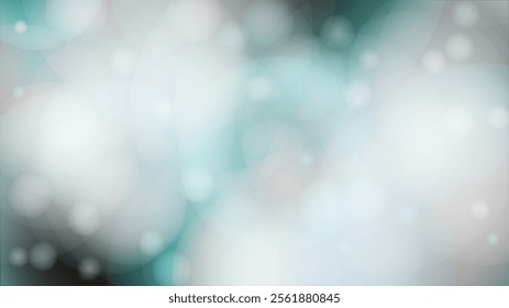 Luxury Abstract Defocused Bokeh Circles Background Design.  Christmas Snowfall Vector Horizontal Illustration.  Glitter confetti. Winter Snow Sky. New Year Magic Illustration. Falling Snowflakes