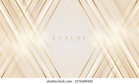 Luxury abstract diagonal gold background with glitter light effect decoration.