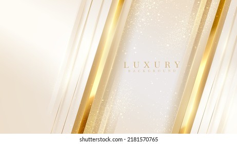 Luxury abstract diagonal gold background with glitter light effect decoration.