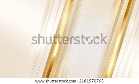 Luxury abstract diagonal gold background with glitter light effect decoration.