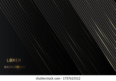 Luxury abstract diagonal golden lines on a dark background. Modern  vector illustration.