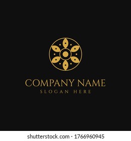Resumen De Lujo Elegante Diseño Vector Con Logotipo De Flor De Hojas De Árbol. Símbolo creativo premium. Graceful jewelry boutique vector. Flores y hojas - signos para cosméticos y productos de belleza natural.