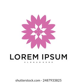 Luxury abstract flower logo design. Premium Vector