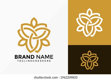 Luxury Abstract Flower Logo Vector Design. Brand Identity emblem, designs concept, logos, logotype element for template.