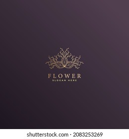 Luxury Abstract Flower Nature Logo design