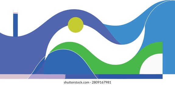 Luxury Abstract Geometric Background with Flowing Gradient Waves and Organic Shapes