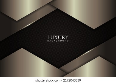 Luxury Abstract Geometric Background Modern Glossy Overlap Golden Brown Metallic