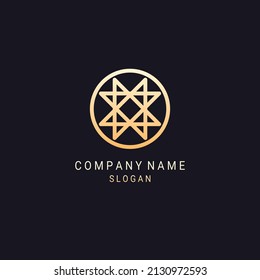 luxury abstract geometric emblem logo vector