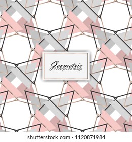 Luxury abstract geometric pattern with golden elements