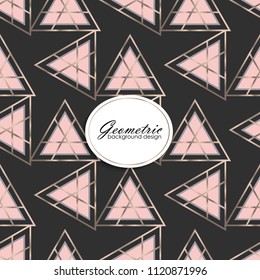 Luxury abstract geometric pattern with golden elements