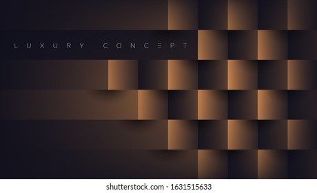 Luxury abstract geometrical golden blocks. Vector EPS background 3d paper art style for poster, book design, brochure, flyer, website, advertising etc.