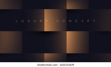 Luxury abstract geometrical golden blocks. Vector EPS background 3d paper art style for poster, book design, brochure, flyer, website, advertising etc.