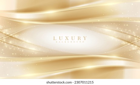 Luxury abstract gold background with glitter light effect decoration.