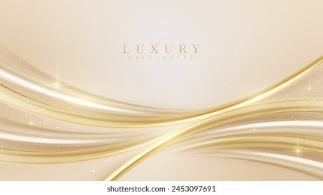 Luxury Abstract Gold Background with Glitter Light Effect Decoration.