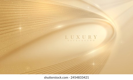 Luxury Abstract Gold Background with Glitter Light Effect Decoration.