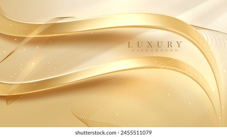 Luxury Abstract Gold Background with Glitter Light Effect Decoration.