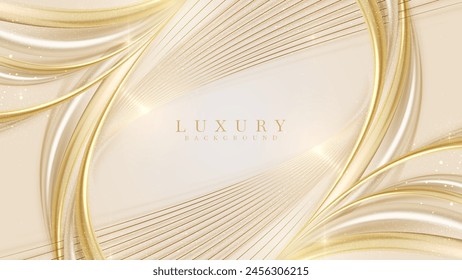 Fondo de oro Abstractas de lujo con decoración de efecto de luz brillante.