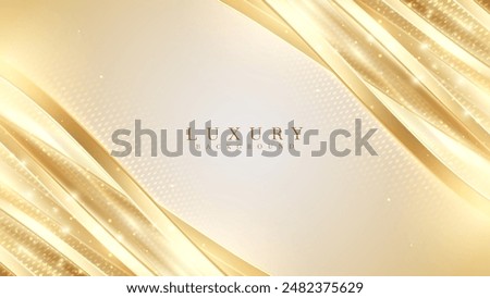 Luxury Abstract Gold Background with Glitter Light Effect Decoration.