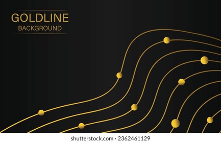 luxury abstract gold line on black background design